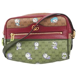 Gucci-Gucci Shoulder Bag Micro GG Doraemon 647784-Brown,Red