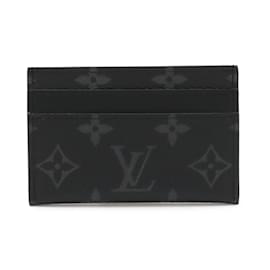 Louis Vuitton-Louis Vuitton Monogram Eclipse Double Card Case-Brown,Black