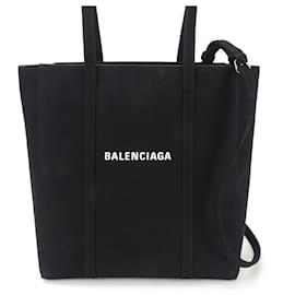 Balenciaga-Balenciaga Black Canvas Tote Bag-Black