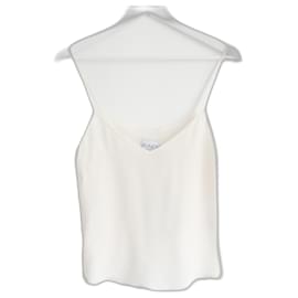 Autre Marque-Raey Ivory Silk Tailored Cami Vest Top-Cream
