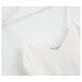 Autre Marque-Raey Ivory Silk Tailored Cami Vest Top-Cream