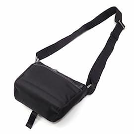 Prada-Prada Re-Nylon x Saffiano Leather Shoulder Bag-Black