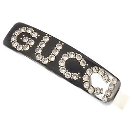 Gucci Crystal Single Hair Clip Black