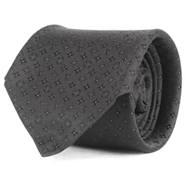 Louis Vuitton-Gravata de seda Monogram Louis Vuitton-Preto,Monograma