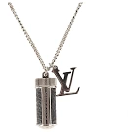 Louis Vuitton-Louis Vuitton Necklace Collier Charms Monogram Eclipse-Silvery