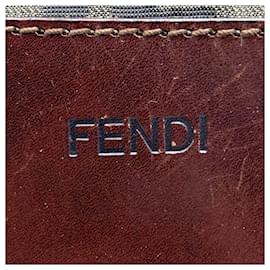 Fendi-Fendi Zucca Pattern Brown Nylon Tote Bag-Brown