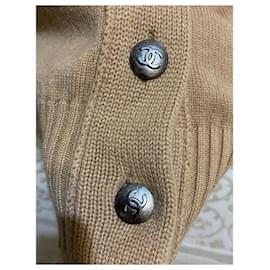 Chanel-Chanel New Claudia Schiffer Style Beige Cashmere Cardigan-Beige