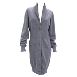 Chanel-Claudia Schiffer Style Grey Cashmere Cardigan 38 FR-Grey