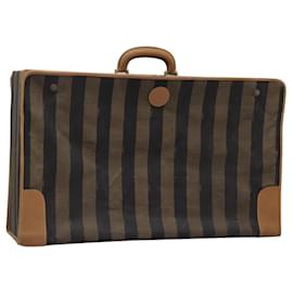 Fendi-FENDI Trunk en toile Pecan Noir Marron Auth mr1154-Marron,Noir