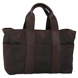 Hermès-HERMES Acape Luco PM Sac à main en nylon marron Auth bs22799-Marron