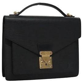 LOUIS VUITTON Epi Monceau 28 Borsa a Mano Nera M52122 LV Auth ep7922 Nero