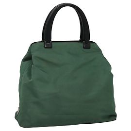 PRADA Handtasche aus Nylon Kunststoff grün schwarz silber authentisch fm4464 Schwarz Silber Grün