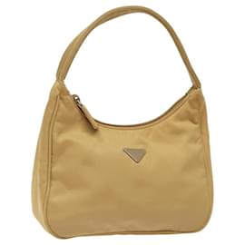 Prada-PRADA Accessory Pouch Nylon Beige Auth BA522-Beige