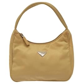 Prada-PRADA Accessory Pouch Nylon Beige Auth BA522-Beige