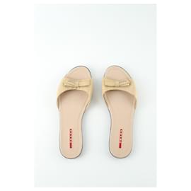 Prada-Patented leather mules-Beige