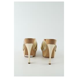 Versace-Leather mules-Golden