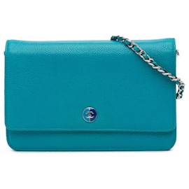 Chanel-CHANEL Handbags T.  Leather-Blue