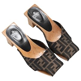 Fendi-FENDI Sandals T.EU 36 Cloth-Brown