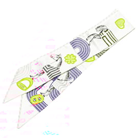 Hermès-HERMES Scarves T.  Silk-White