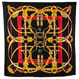 Hermès-HERMES Scarves T.  Silk-Black