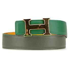 Hermès-HERMES Belts T.International S Leather-Green