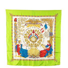 Hermès-HERMES Scarves T.  Silk-Green