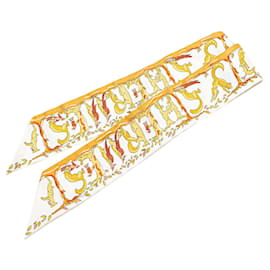 Hermès-HERMES Scarves T.  Silk-White