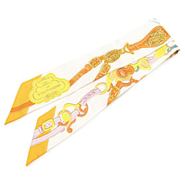 Hermès-HERMES Scarves T.  Silk-White