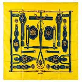 Hermès-HERMES Scarves T.  Silk-Yellow