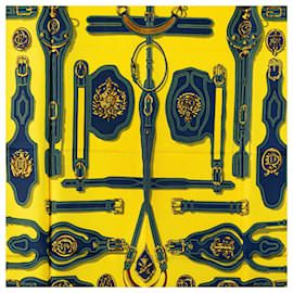 Hermès-HERMES Scarves T.  Silk-Yellow