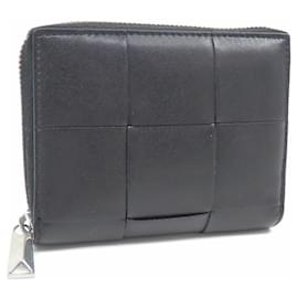 Bottega Veneta-Bottega Veneta Black Leather Bi-fold Wallet-Black