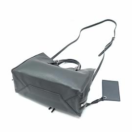 Balenciaga-Balenciaga Paper Mini Handbag in Gray Leather-Brown