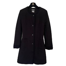 Abrigo Chanel negro de algodón Negro