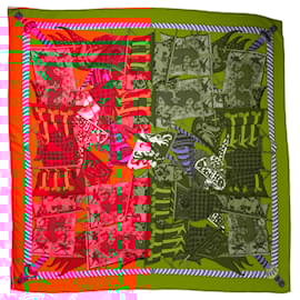 Hermès-Hermès "Etendards et Bannieres" Cashmere & Silk Scarf in Orange-Orange