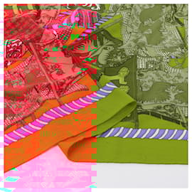 Hermès-Hermès "Etendards et Bannieres" Cashmere & Silk Scarf in Orange-Orange