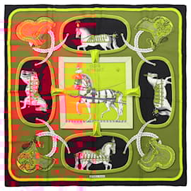 Hermès-Hermès Carré 90 "GRAND APPARAT" 100% Silk Scarf-Red
