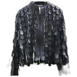 Autre Marque Giacca in pelle oversize nera Nero