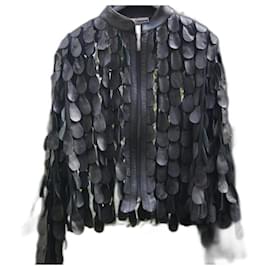 Autre Marque Oversized Lederjacke Schwarz Schwarz
