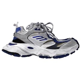 Balenciaga-Balenciaga Cargo Sneakers in Grey and Blue Polyurethane-Grey