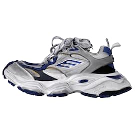 Balenciaga-Balenciaga Cargo Sneakers in Grey and Blue Polyurethane-Grey