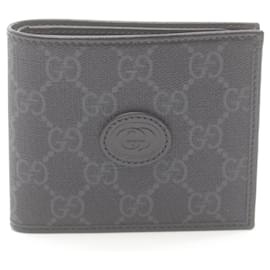 Gucci-Gucci Interlocking G GG Supreme Bifold Wallet-Grey