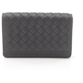 Bottega Veneta-Bottega Veneta Intrecciato Leather Card Case-Black
