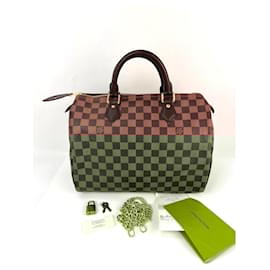 Louis Vuitton-LOUIS VUITTON Speedy 30 Damier Ebene Hand Bag-Brown