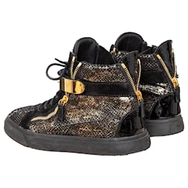 Giuseppe Zanotti-Giuseppe Zanotti Printed Snakeskin Sneakers - '10s-Black