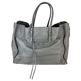 Bolsa de ombro Balenciaga Veau Papier A4 com zíper cinza Cinza