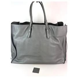 Balenciaga-Balenciaga Veau Papier A4 Zip Around Grey Shoulder Bag-Grey