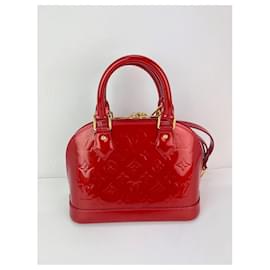 Louis Vuitton-Louis Vuitton Alma BB Monogram Red Vernis Patent Leather Crossbody Bag-Red