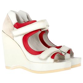 Miu Miu 2003 Velcro Wedge in White Leather White