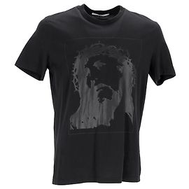 T-shirt en coton noir imprimé Givenchy Jésus Couronne d'épines Noir