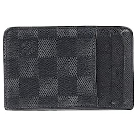 Louis Vuitton-Louis Vuitton Damier Graphite Pattern Card Case in Black Canvas-Black
